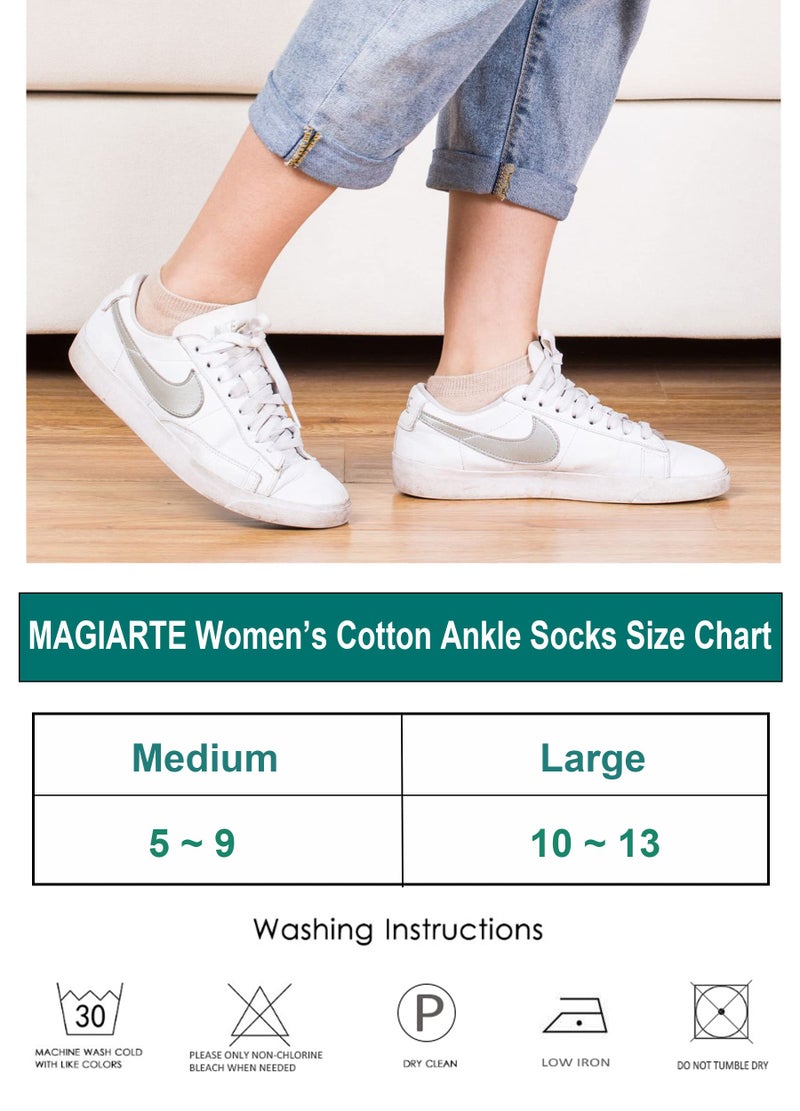 MAGIARTE Womens Ankle Socks Soft Pure Cotton Low Cut Athletic Casual Mutil Color No Show Socks for Women 6-Pack (color#00M) - Image 4